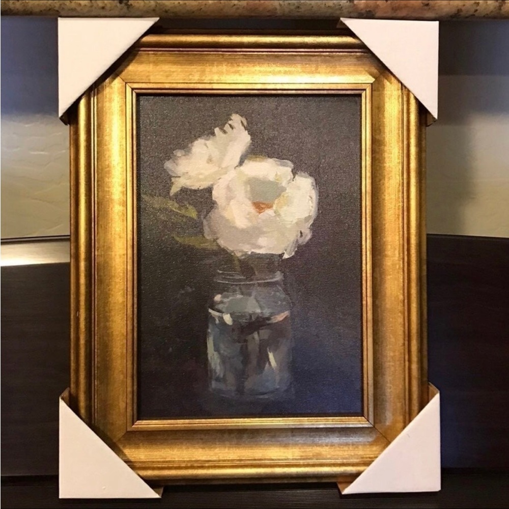 11" x 14" Floral Framed Wall Canvas Gold/Navy - Threshold Studio McGee - Picture 5 of 6